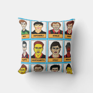 Red And Black Milan Soccer Legends Cushion