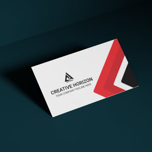Red and Black Minimalist Professional Corporate Business Card