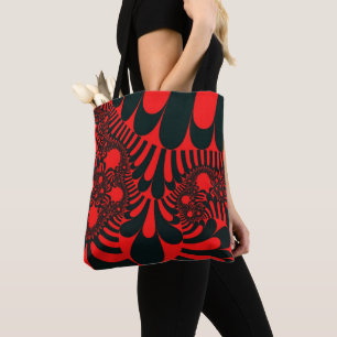 Red and Black Mod Tote Bag
