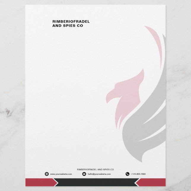 Red and black Modern Business Letterhead (Front)