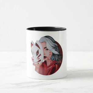 Red and Black Mujina Illustration Mug