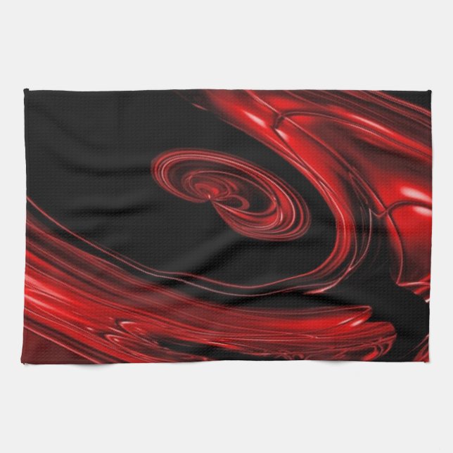 Red And Black "Nebula" Pop Art Tea Towel (Horizontal)