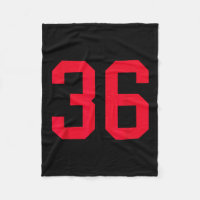 Red And Black Number 36 Jersey Player Uniform #36