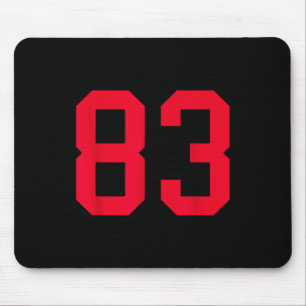Red And Black Number 83 Jersey Player Uniform #83 Mouse Pad