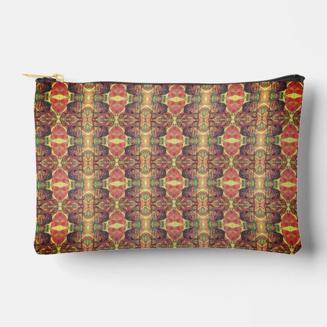 Red and black pattern accessory pouch (Front)