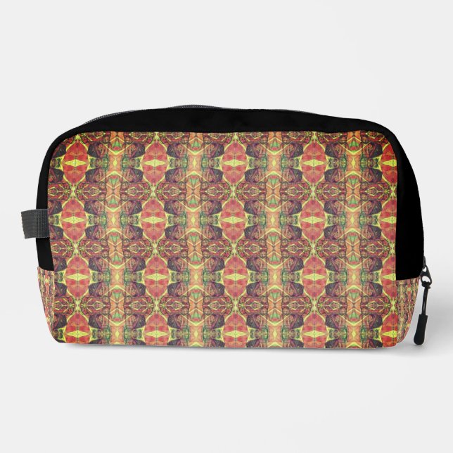 Red and black pattern dopp kit (Front)