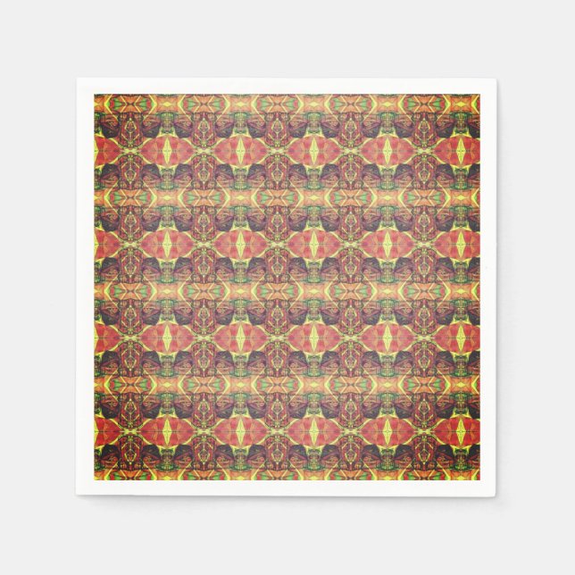 Red and black pattern napkin (Front)