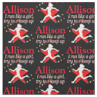 RED AND BLACK PERSONALIZED TRACK STAR FABRIC