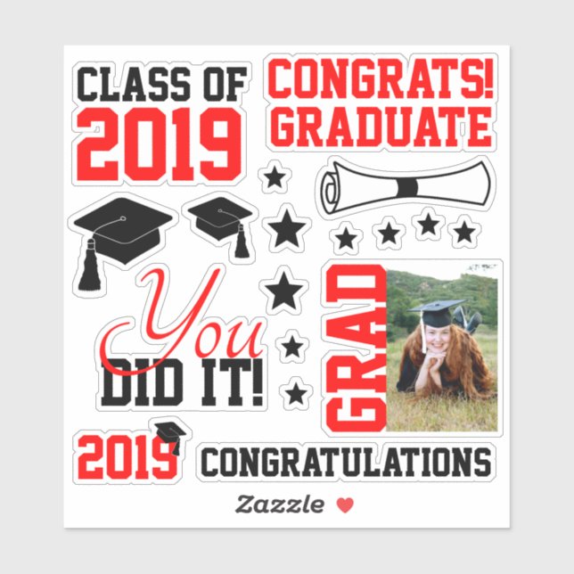 Red and Black Photo Graduation (Sheet)