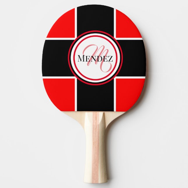 Red And Black Ping Pong Paddle (Front)