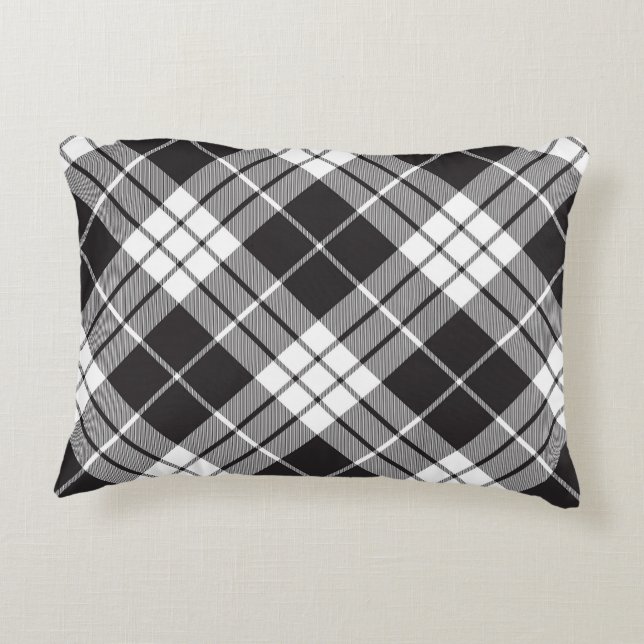 Red and Black Plaid Buffalo Check Pattern  Decorative Cushion (Back)