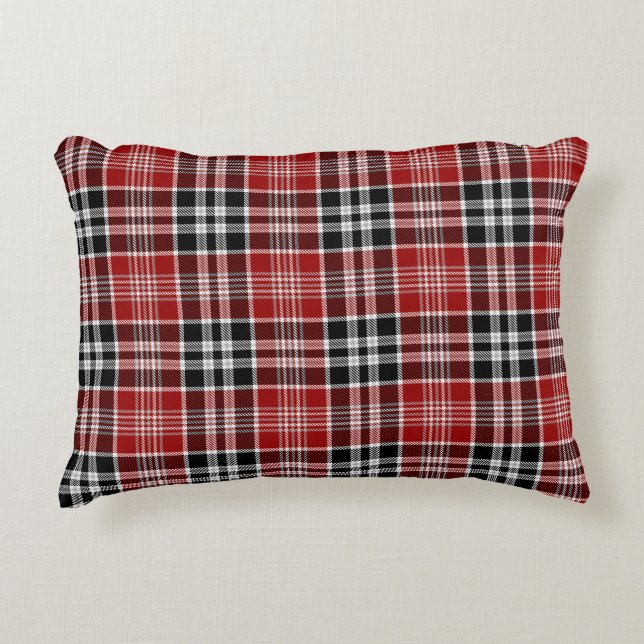 Red and Black Plaid Buffalo Check Pattern  Decorative Cushion (Front)