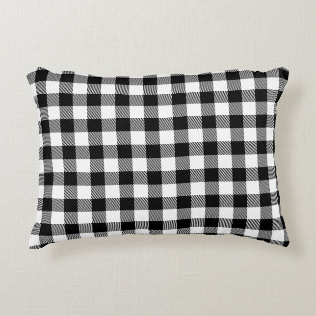 Red and Black Plaid Buffalo Check Pattern  Decorative Cushion (Front)