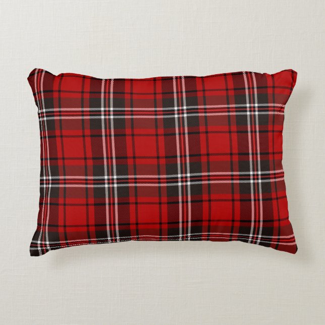Red and Black Plaid Buffalo Check Pattern  Decorative Cushion (Front)