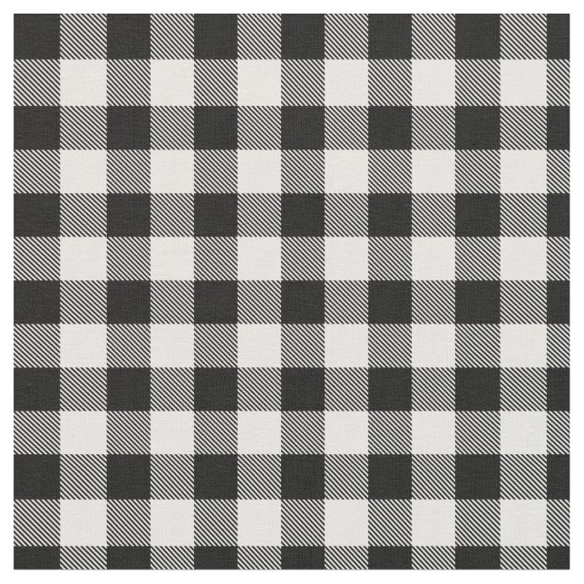 Red and Black Plaid Buffalo Check Pattern Fabric (Close Up)