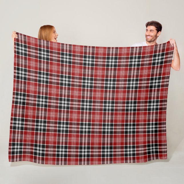 Red and Black Plaid Buffalo Check Pattern  Fleece Blanket (In Situ)