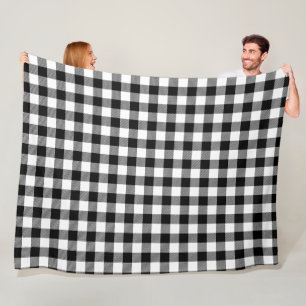 Red and Black Plaid Buffalo Check Pattern Fleece Blanket