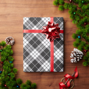 Red and Black Plaid Buffalo Check Pattern Wrapping Paper