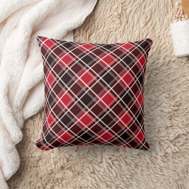  Red and Black Plaid  Cushion (Blanket)
