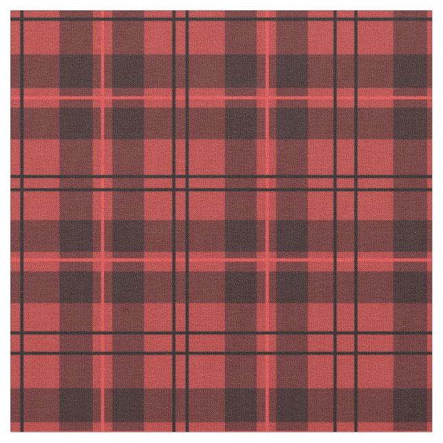 Red and Black Plaid Fabric (Close Up)