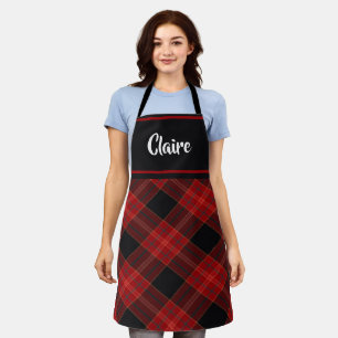 Red And Black Plaid Pattern Apron