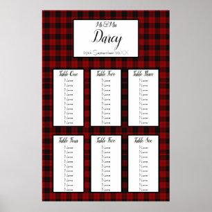 Red and Black Plaid Seating Chart