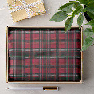 Red And Black Plaid Tartan Pattern Tissue Paper