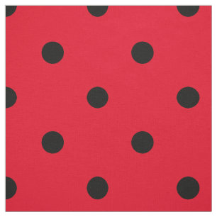 Red and Black Polka Dot Pattern Fabric