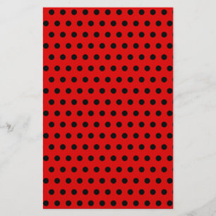 Red and Black Polka Dot Pattern. Spotty. Flyer