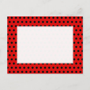 Red and Black Polka Dot Pattern. Spotty. Postcard