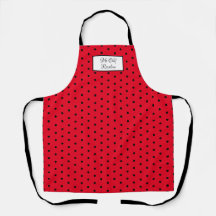 Red and Black Polka Dot Personalised Apron