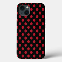 Red and black polka dots Case-Mate iPhone case