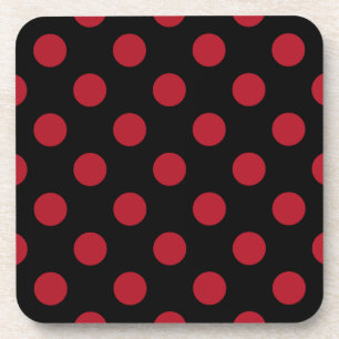 Red and black polka dots coaster