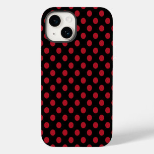 Red and black polka dots iPhone 14 case