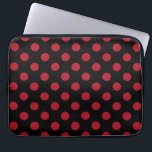 Red and black polka dots laptop sleeve<br><div class="desc">Red and black polka dots</div>
