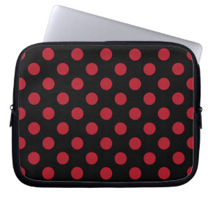 Red and black polka dots laptop sleeve
