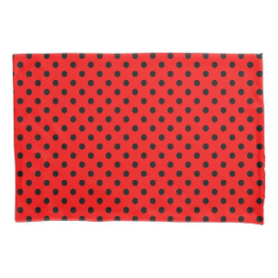 Red and Black Polka Dots Pillowcase