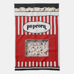Red and Black Popcorn Kitchen Towel