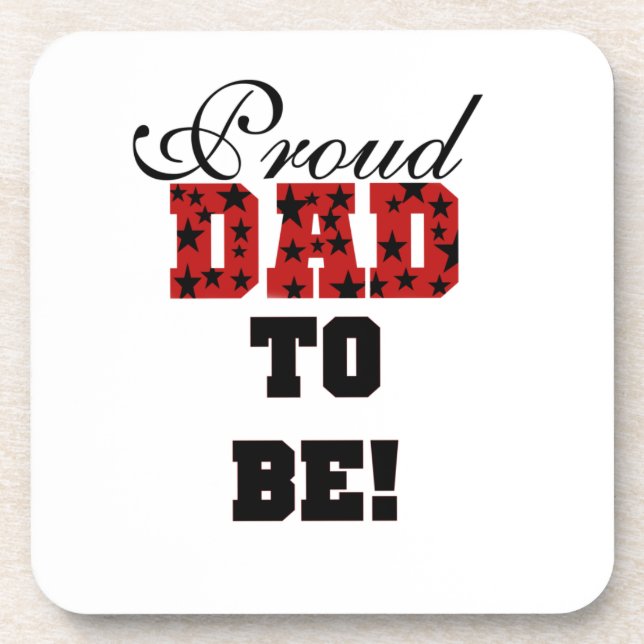 Red and Black Proud Dad to Be Gifts Coaster (Front)