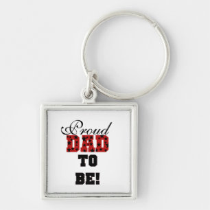 Red and Black Proud Dad to Be Gifts Key Ring