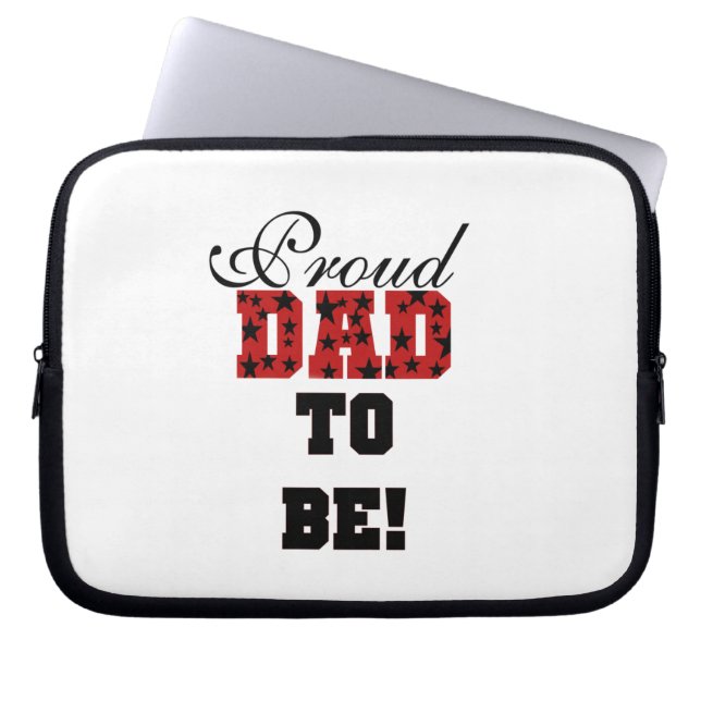 Red and Black Proud Dad to Be Gifts Laptop Sleeve (Front)