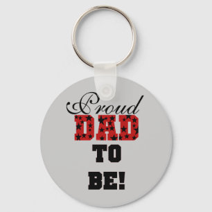 Red and Black Proud Dad to Be tshirts and Gifts Key Ring