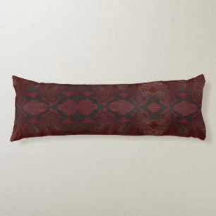 Red and Black Python Print Body Cushion