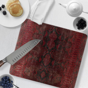 Red and Black Python Print Cutting Board