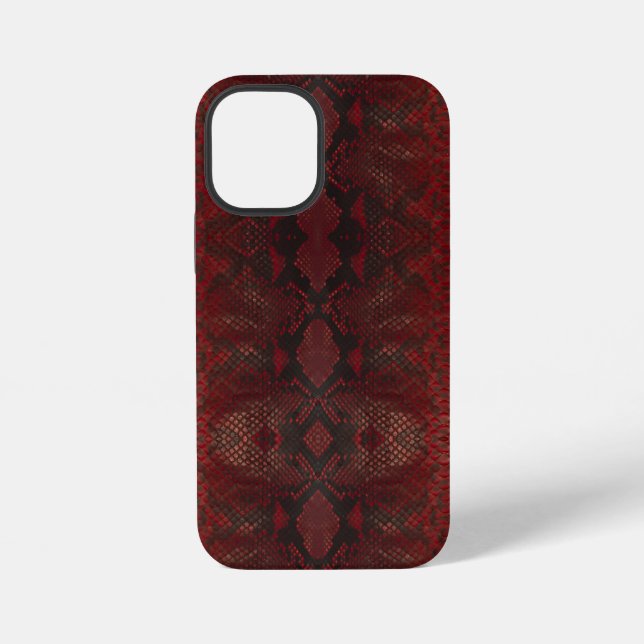 Red and Black Python Print iPhone Case (Back)