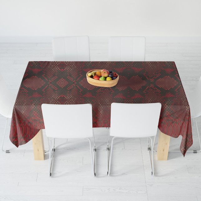 Red and Black Python Print Tablecloth (Red and Black Python Print Tablecloth by Looly Elzayat
)