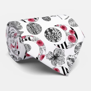 Red and Black, Quilting ,Patchwork, Rustic, Modern Tie