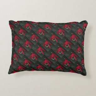 Red and black Red Ibis classic wet trout fly Decorative Cushion
