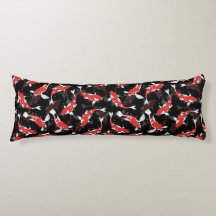 Red And Black Repeating Motif | Koi Fish Pattern
