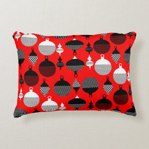 Red And Black Retro Christmas Decorative Ball Cushion